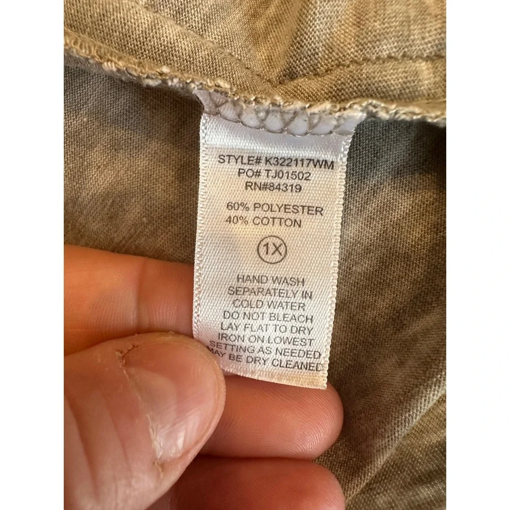 Cyrus Womens 1X Heather Grey Zip Up lightweight Hoodie Cinched Elastic Back - Picture 5 of 5